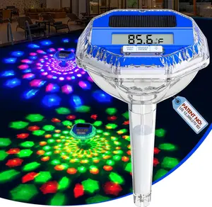 2025 Pool Thermometer with Light Show| Floating Pool Temperature Thermometer - Oversized LCD Screen for Easy Readings| Pools Temperature Gauge for Hot Tubs & Spas