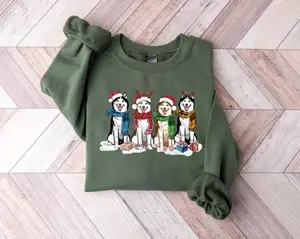 Husky Christmas Dog Sweatshirt, Dog Christmas Shirt, Husky shirt, Gift for Dog Lover, Holiday Sweater, New Year Shirt, Xmas Tee