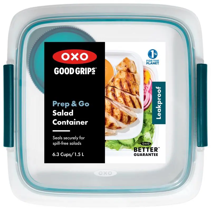 OXO 6093500 6.3 Cups Good Grips White & Blue Split Food Container with Lid