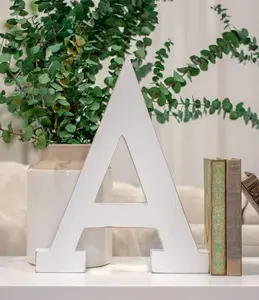 BARNWOODUSA Rustic Large Alphabet Letters - Standing Wooden Monogram for Mantel & Fireplace Decor - Decorative White Wash Wall Letter Blocks