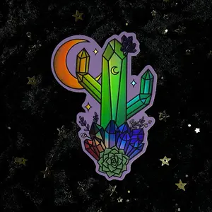 Crystal Cactus Holographic Sticker by Moonstruck Crystals Crystal Cactus Holographic Sticker by Moonstruck Crystals