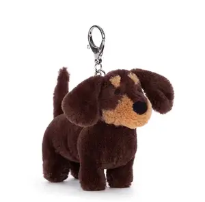 Otto Sausage Dog Bag Charm - Cute Cuddly Characters for Stylish Keyring Accessory - Ideal for Easy Key Identification - Soft Plush Material