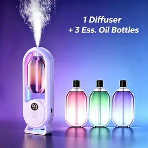 Home Aromatherapy Mist Maker Aroma Diffuser with 3 Essential Oils, Timer Automatic Spray, 5 Spray Modes, USB Charging, Long Battery Life, Multi-Scene Use, Aromatherapy For Home Aromatherapy Diffusers
