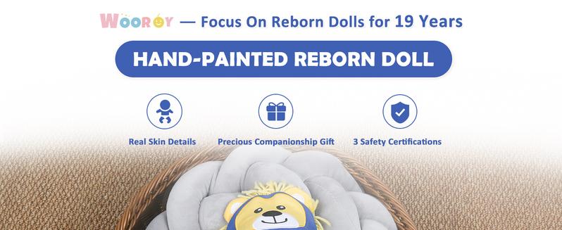 [WOOROY] Reborn Baby Doll - Birthday & Christmas Gift, 18 In African American Skin Doll, Black and Brown Skin, Soft Cloth Body & Hand-painted Hair, Gifts for Kids 3+