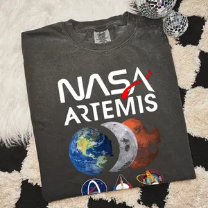 Comfort Colors Shirt Artemis II NASA Mission T-Shirt: Vintage Style, Moon Joy Tee, Space Exploration Apparel