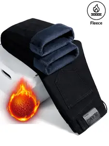 Thickened Fleece-Lined Jeans Fashion Versatile Trendy New Denim Fabric Leg Shaping, Stylish Winter Pants for Women