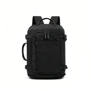 Unisex Large Capacity Nylon Backpack - Flight-Approved Travel Bag, Casual Daypack, School Bag with Trolley Sleeve for Personal Item Use
