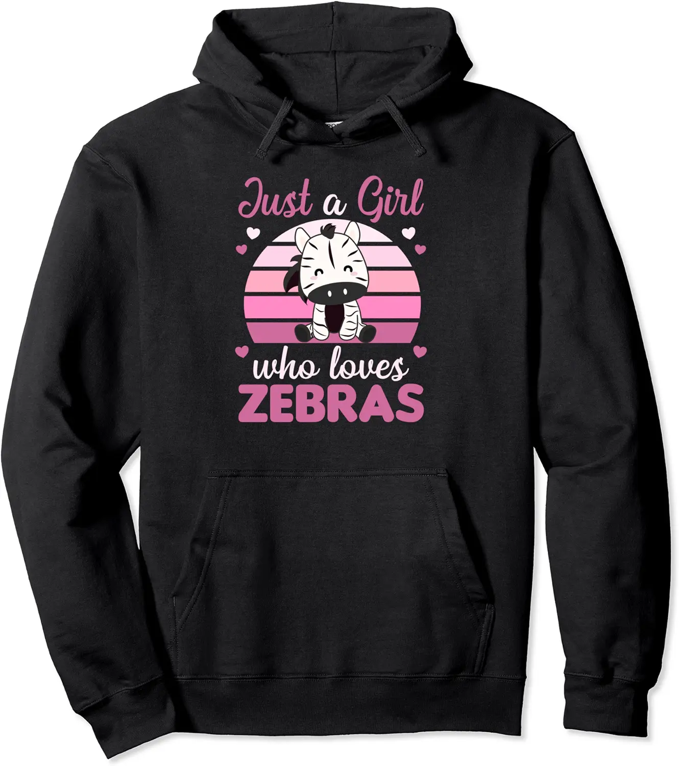Just A Girl who Loves Zebras - Sweet Zebra Pullover Hoodie - Hufsakha Shop 81B09K3HPK44