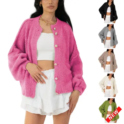 SCUSTY Womens Cardigan Sweaters Casual Lightweight Long Sleeve Button Up Knit Oversized 2026 Fall Outwear