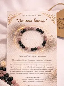 Natural Crystal Bracelet - Black Onyx and Rhodonite Beaded Bracelet for Jewelry Enthusiasts, Promotes Interior Harmony