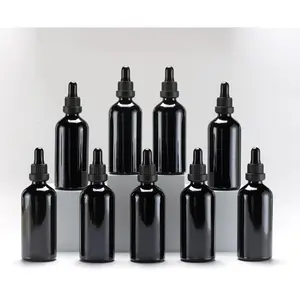 Black Glass Dropper Bottle 4oz, Tincture Bottles with Glass Dropper, for Essential Oils, , , Laboratory, , Liquids, Travel -9 Pcs