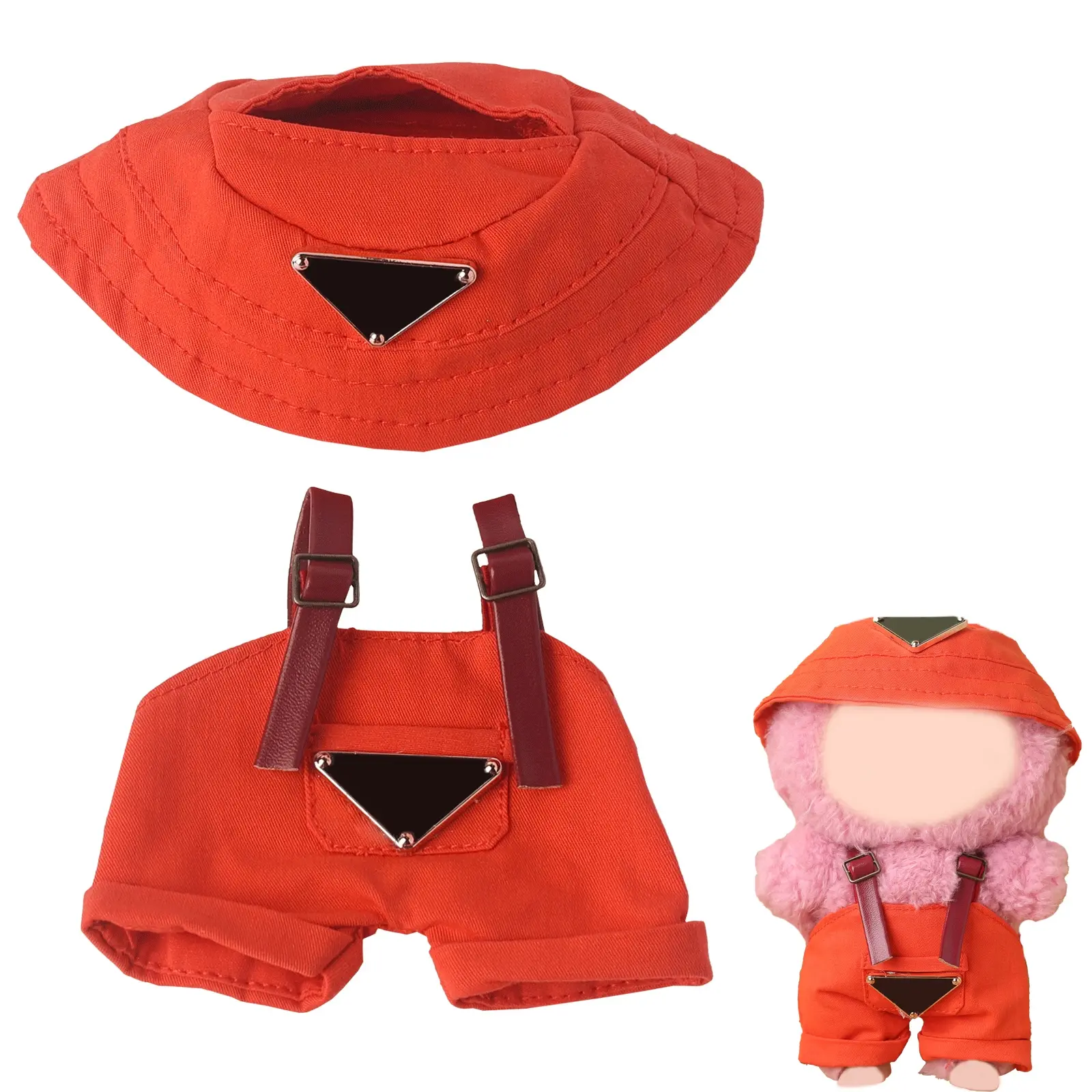Orange red overalls (No doll)