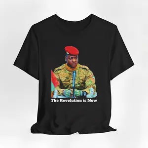 The Revolution Is Now Shirt Featuring President Ibrahim Traore and Bold Funny Graphic Style