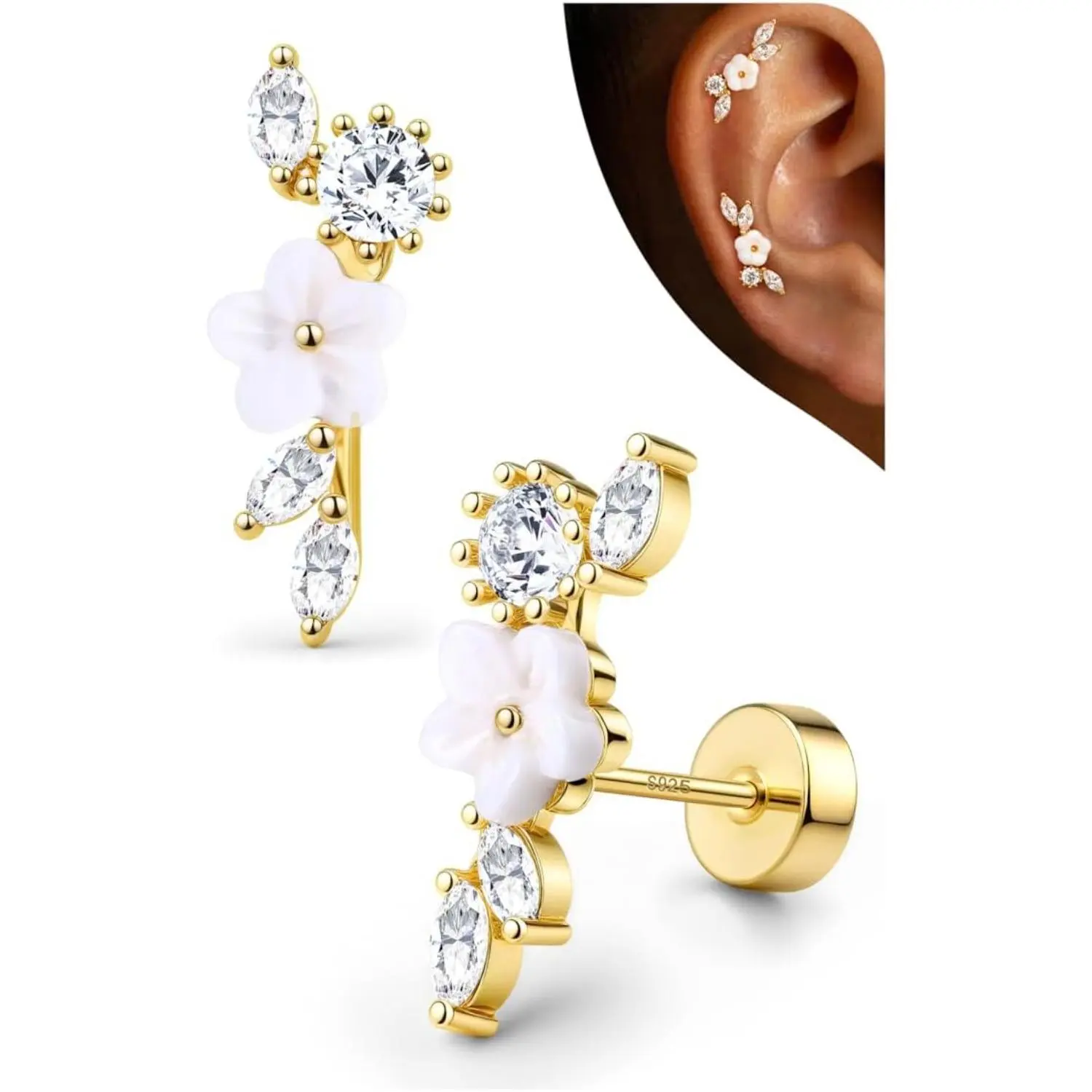 14K Gold Plated-Flower