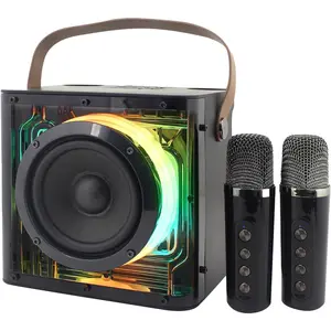 MHT777 Portable Karaoke System with 2  Microphones,  5.0, Portable Karaoke Machine for Adults & , PA System, Supports for USB,TF Card,Big Sound in a Little Package