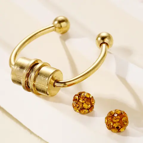 No Piercing Required Artificial Zircon Decor Nose Hoops, Fashionable Nose Ring for Women and Men, Trendy and Exquisite Jewelry for Birthday Gift