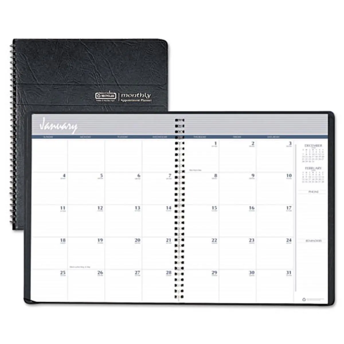 212 MAIN House of Doolittle 14-Mos. Monthly Planner Calendar, Black, for the Current Year