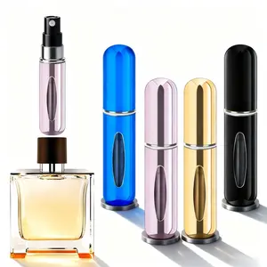 4 PCS Refillable Mini Perfume Atomizer Bottles, 5ml Portable Small Size Perfume Spray Bottles, Multicolor Aluminum Refill Scent Pump Case for Traveling and Outgoing
