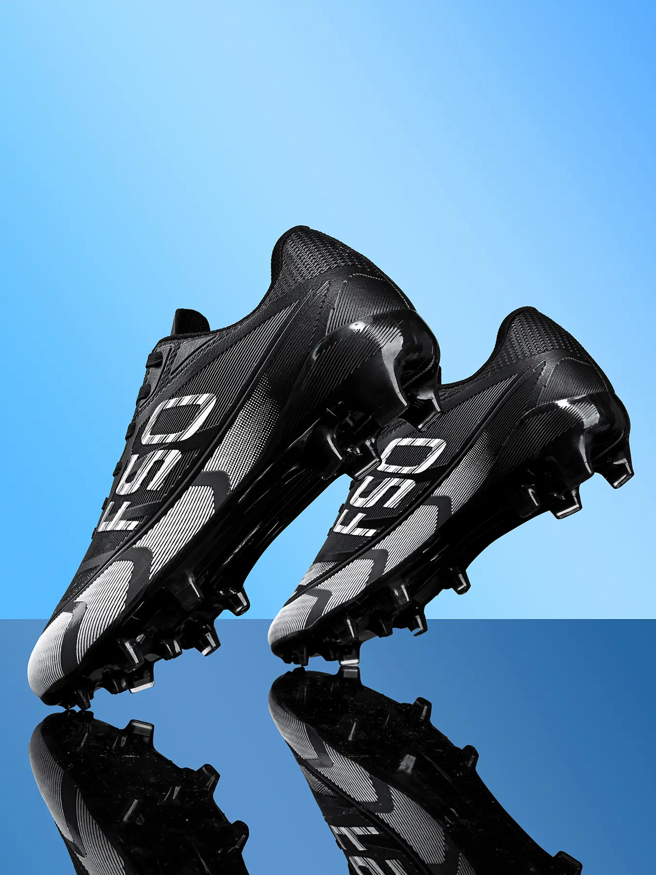 Men's Long Stud Soccer Shoes Fg Ag, Soccer Cleats, Football Boots, Sports Football Shoes, Breathable Anti-Slip Wear-Resistant, Blue Color, Professional Natural Grass Use All Seasons