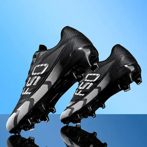 Men's Long Stud Soccer Shoes Fg Ag, Soccer Cleats, Football Boots, Soccer Footwear, Breathable Anti-Slip Wear-Resistant, Blue Color, Professional Natural Grass Use All Seasons