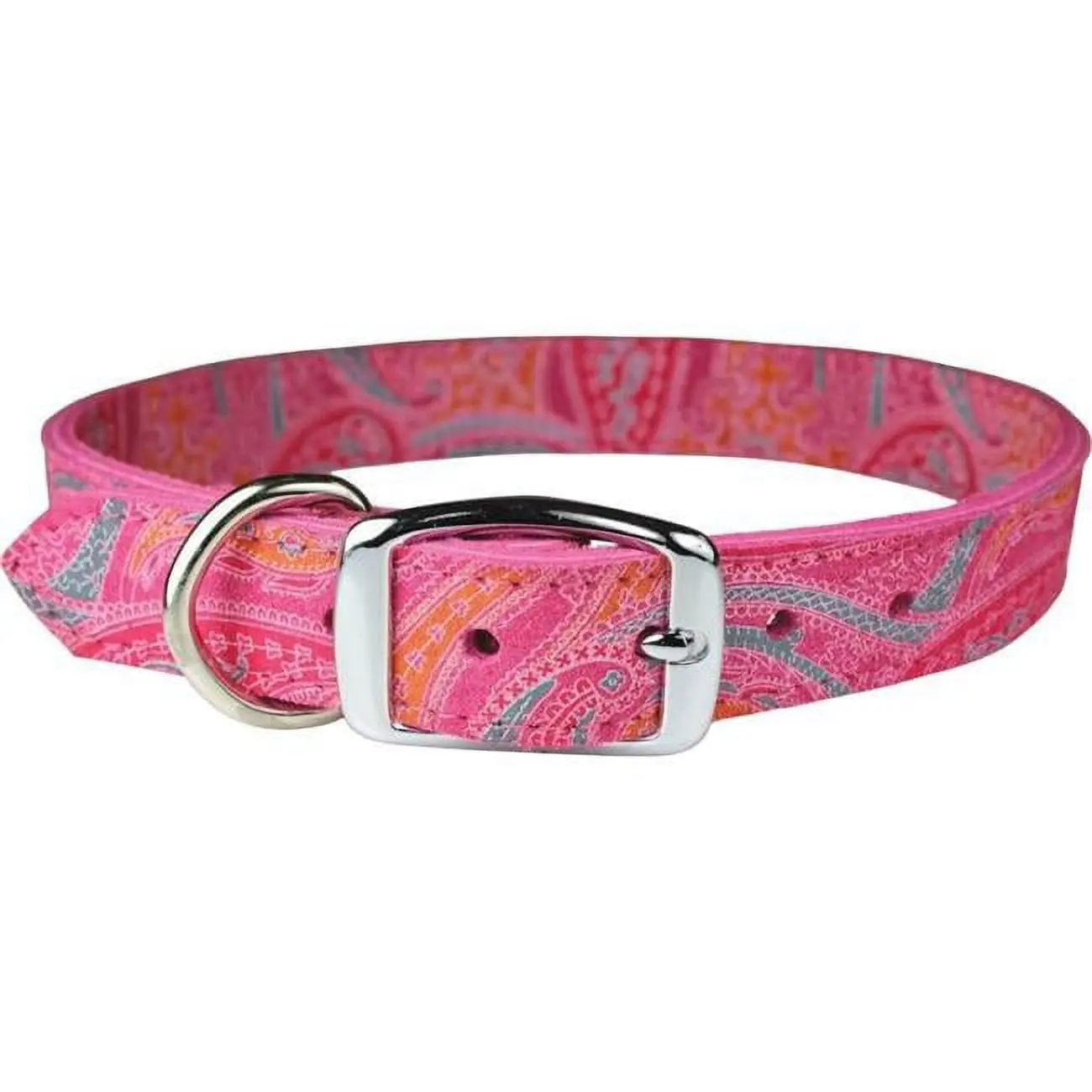 Leather Brothers 6248-PK24 1 x 24 in. Paisley Dog Collar, Pink