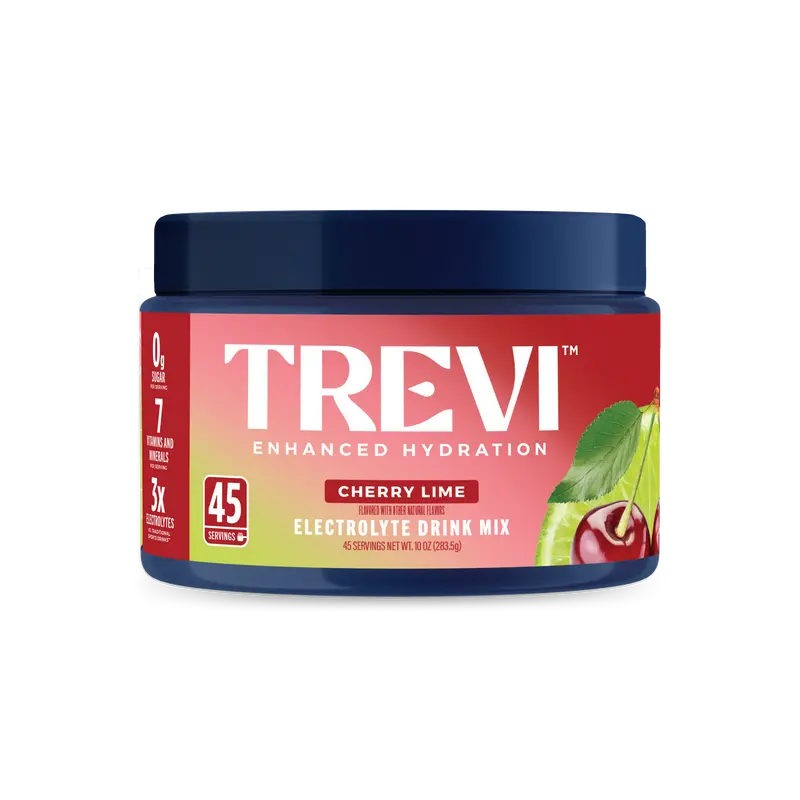 Trevi Sugar Free Cherry Lime Electrolyte Drink Mix – 45 Serving Tub | 0g Sugar, Non-GMO, 7 Vitamins & Minerals, 6 Electrolytes, Energy Hydration Drink Mix, Made in USA