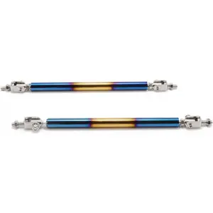 2pcs Car Adjustable Burnt Blue 7.87"-13" Front Lip Strut Rod Bumper Splitter Universal Tie Support Bars