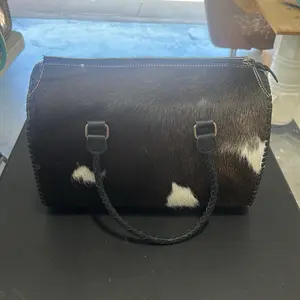 LARGE Western Speedy Bag (Black) with Real Leather for Women
