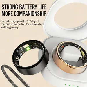Equipped with upgraded high-precision optical sensors and AI intelligent algorithms, this professional heahlt tracking ring provides 24/7 non-stop dynamic Enabled , Titanium Alloy IP68 Waterproof Multiindex Fitness Monitoring Ring for Adult Men Women