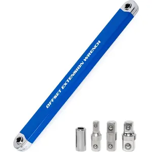 Ratchet Wrench Extender,Tight Reach Extension Wrench Set with 1/2",1/4" and 3/8" Square Drive Adapters,Universal Offset Extension Wrench for Hard to Reach Areas,Impact Wrench Extension Bar