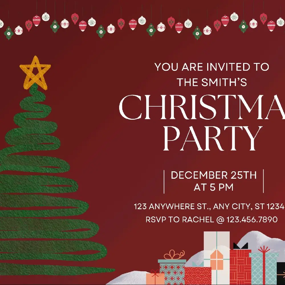 Customizable Christmas Cards ad P a ty Invitations for at home printing or contact for details to customize and ship directly to you