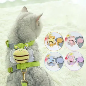Adjustable Cat Collar with Bee Decor, Cute Pet Collar with Safety Buckle, Pet Supplies for Small Medium Large Dogs & Cats