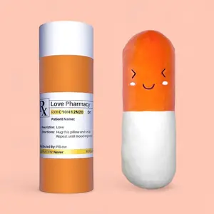 Love Pill Shaped Plushie | Romantic Boyfriend Anniversary Gift | Cute Gift For Him | Birthday Gift | Custom Bottle Packaging | Dose of Love reading pillow