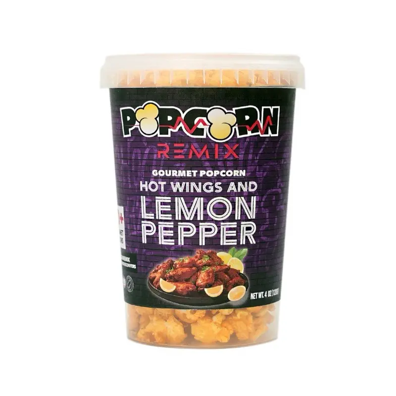 Popcorn Remix Gourmet Lemon Pepper Hot Wings-Flavored Popcorn, Low Sugar Crunchy Crispy Snack, Party Snacks, Ambient