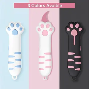Cat Paw Retractable Box Cutter – Cute Utility Knife for Girls, Portable Package Opener, 3 Colors