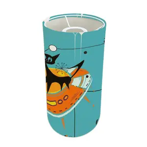 Atomic Space Cat, Kitschy Mod Lamp Shade ONLY - For Slim Floor Lamps Only