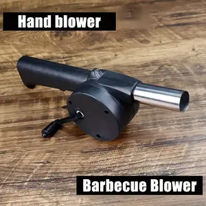 Hand-Cranked BBQ Fire Starter Blower – No Battery or Gas Needed, Hand-Powered Airflow Accelerates Charcoal Ignition, for Outdoor Grilling and Camping Fire Starting