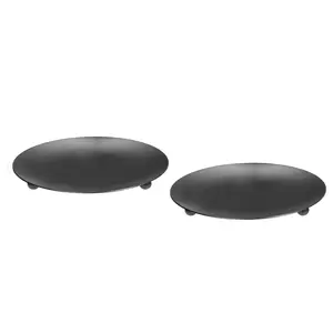 Decorative Iron Pillar Candle Holder Plates - Available in Sets of 2 or 6 - Versatile Iron Candle Holders for Elegant Candle Displays and Centerpieces