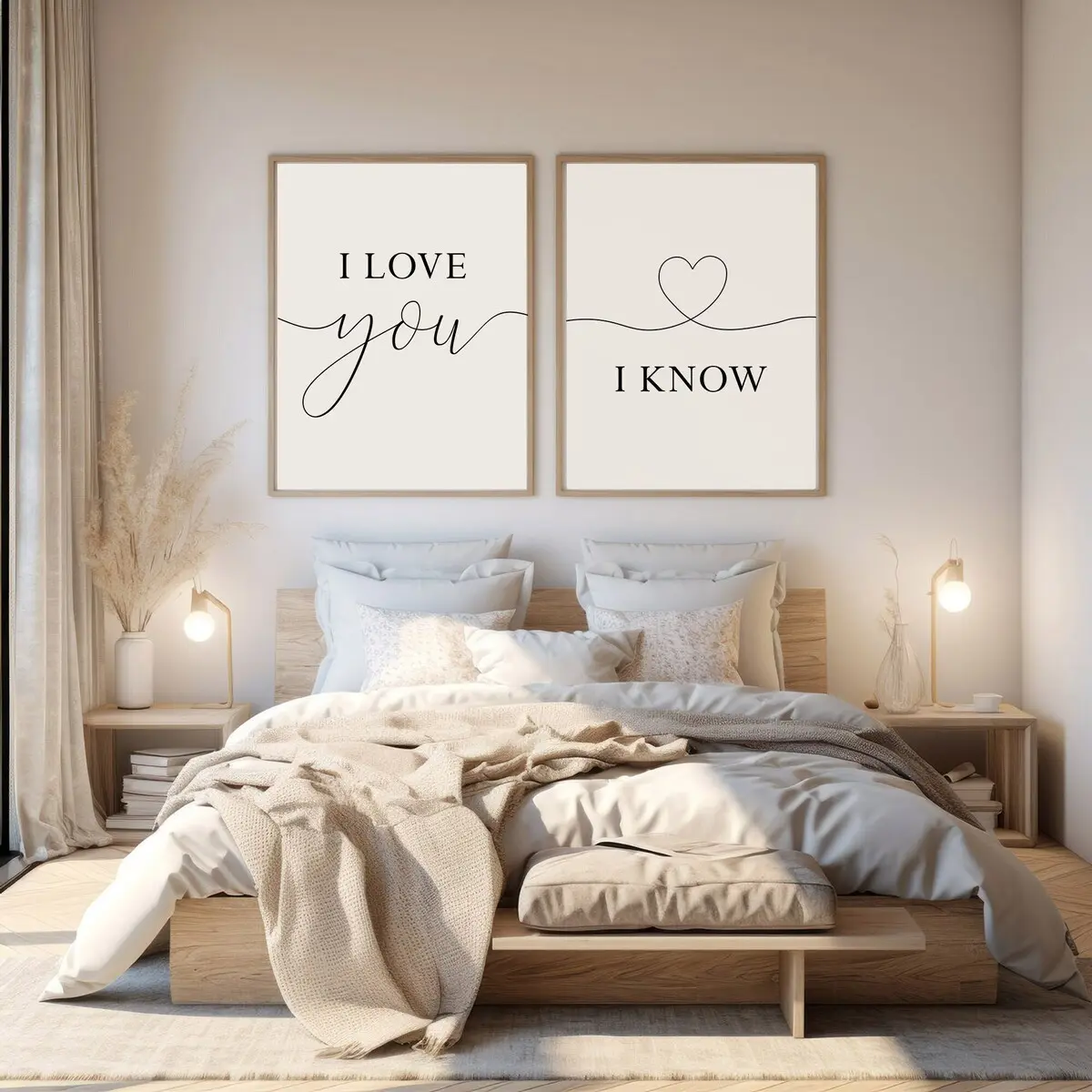 Unframed, Room Decor, I Love You I Know Print,bedroom Wall Decor,couple Wall Art,over the Bed Wall Art,bedroom Quote Set,bedroom Print Set,heart Line Print Decor – 5 Size, 8x12 to 27x40 inch