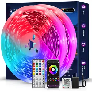 Led Strip Lights Smart App Control Music Sync Color Changing RGB Led Light Strip with Remote,for Bedroom Room Home Decor