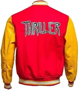 Letterman Michael Jackson Thriller Wool & Leather Varsity Baseball Jacket