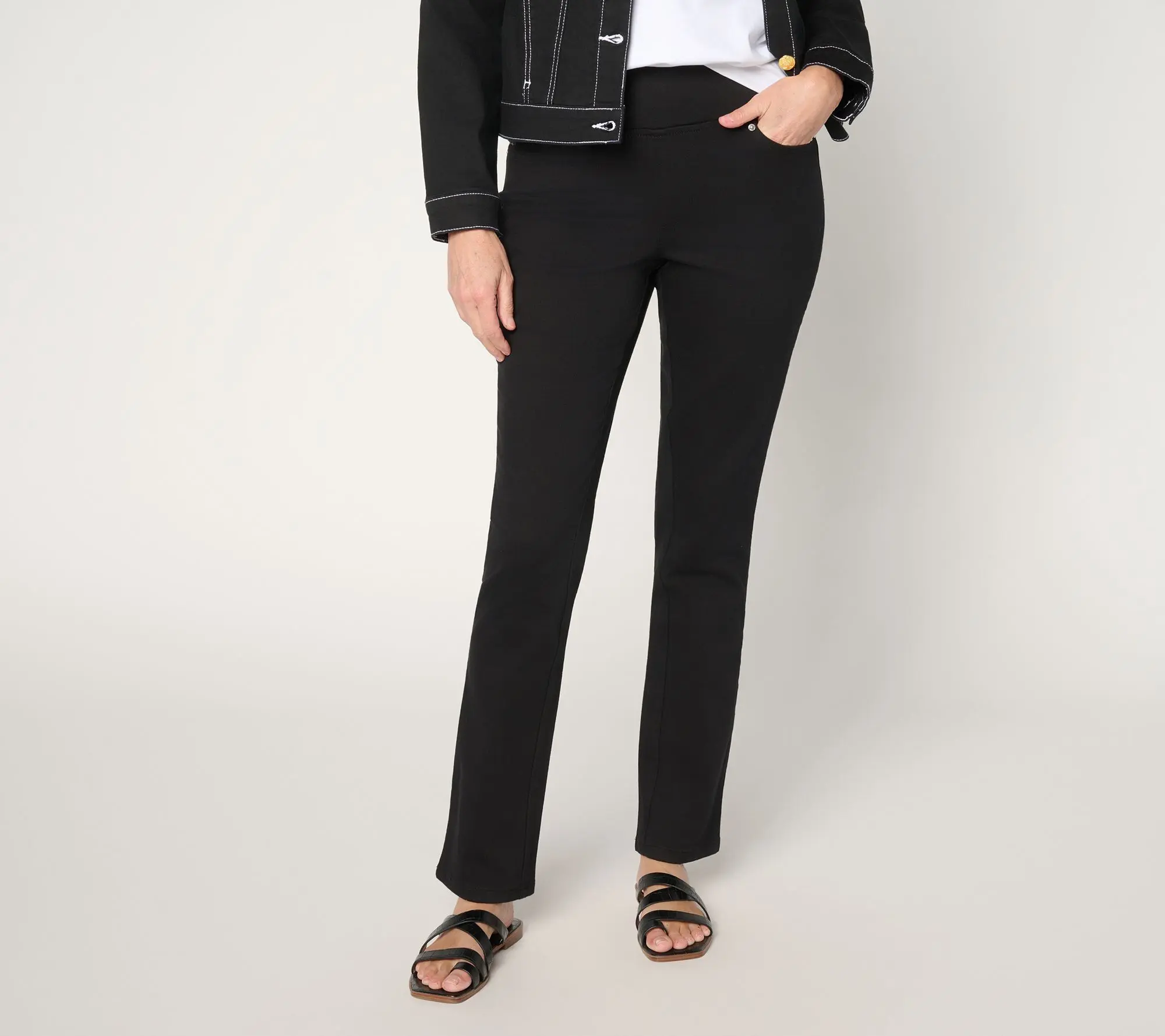 Belle by Kim Gravel Petite Primabelle Twill Straight Leg Jean