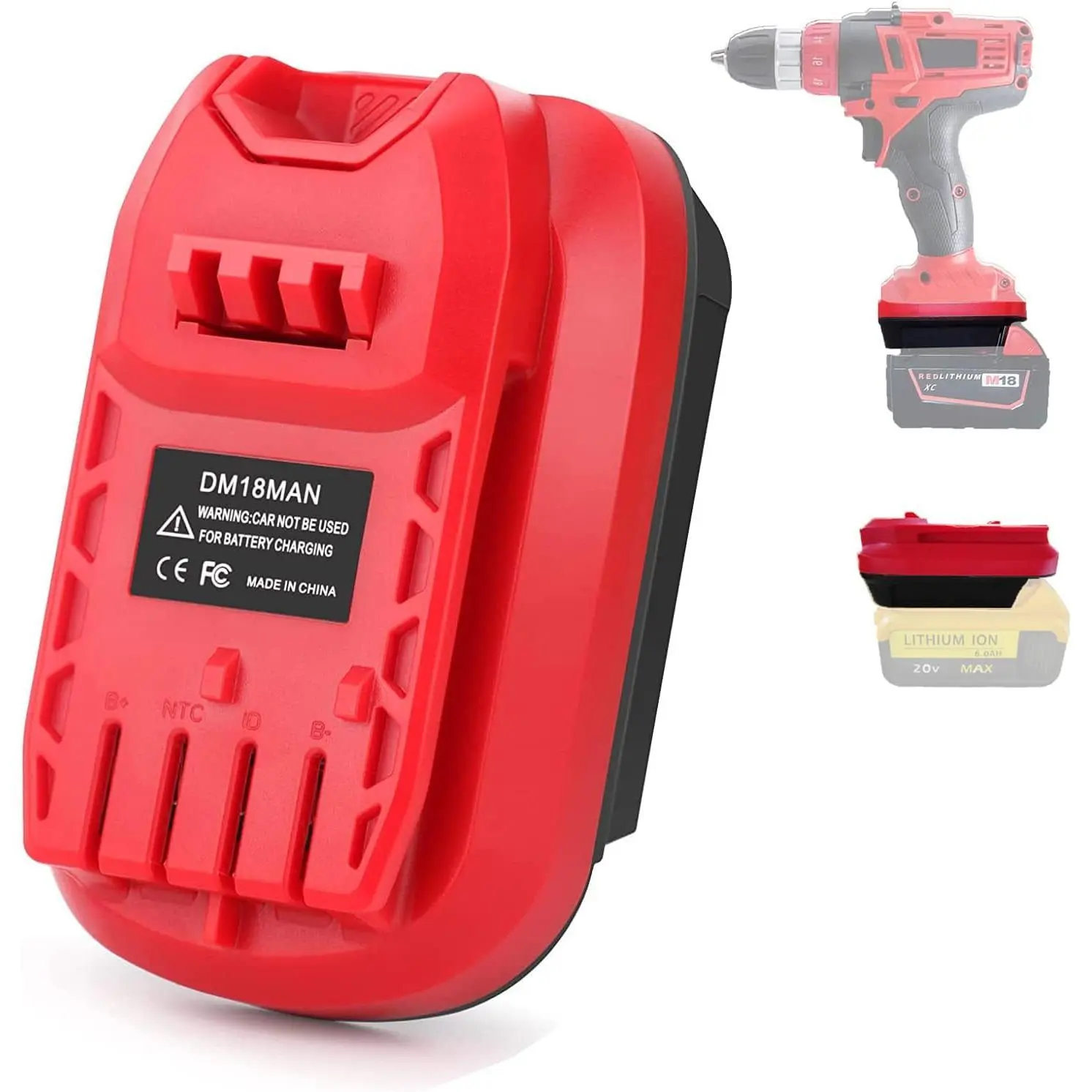 This adapter is specifically designed to connect DeWalt MAX XR lithium batteries and Milwaukee M18 18V lithium battery packs to Craftsman V20 power tools.It means you can use Craftsman V20 tools with these batteries, no need to buy V20 batteries., Drill,s