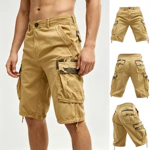 Men's Cotton Washed Cargo Shorts Casual Lightweight Breathable Multi-Pocket Perfect for Daily Leisure Streetwear Vacation Outdoor Activities All-Match Fashion Comfortable Regular Fit
