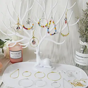 1 Set Earring Making Kit for DIY Craft with Beading Hoop Earring Finding Component Accessories and Jewelry Wiping Cloth Fashion Accessories