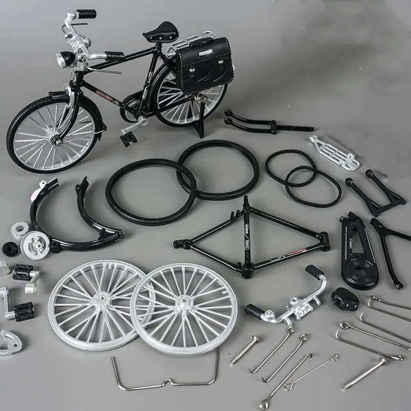 DIY Retro Bicycle Model - Nostalgic Alloy Assembled Toy Ornament