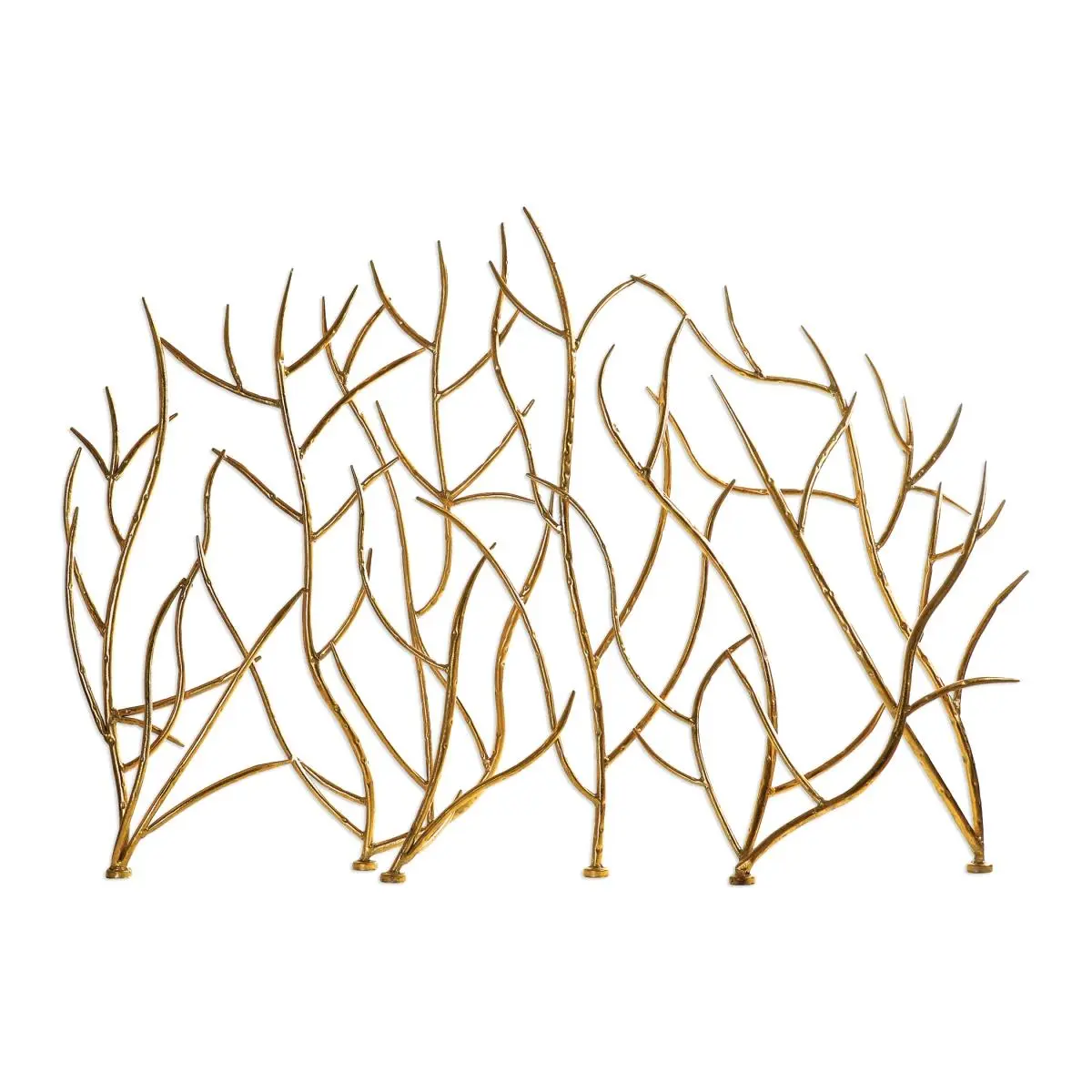 212 Main 18796 Gold Branch Pattern Decorative Fireplace Screen, Large Size Fireplace Guard, 26 lbs, 48 W X 32 H X 6 D In.