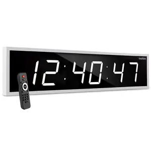 Ivation Huge 72" Inch Large Big Oversized Digital LED Clock with Stopwatch, Alarms, Countdown Timer & Temp - Shelf or Wall Mount (White) | 6-Level Brightness, Mounting Holes & Hardware