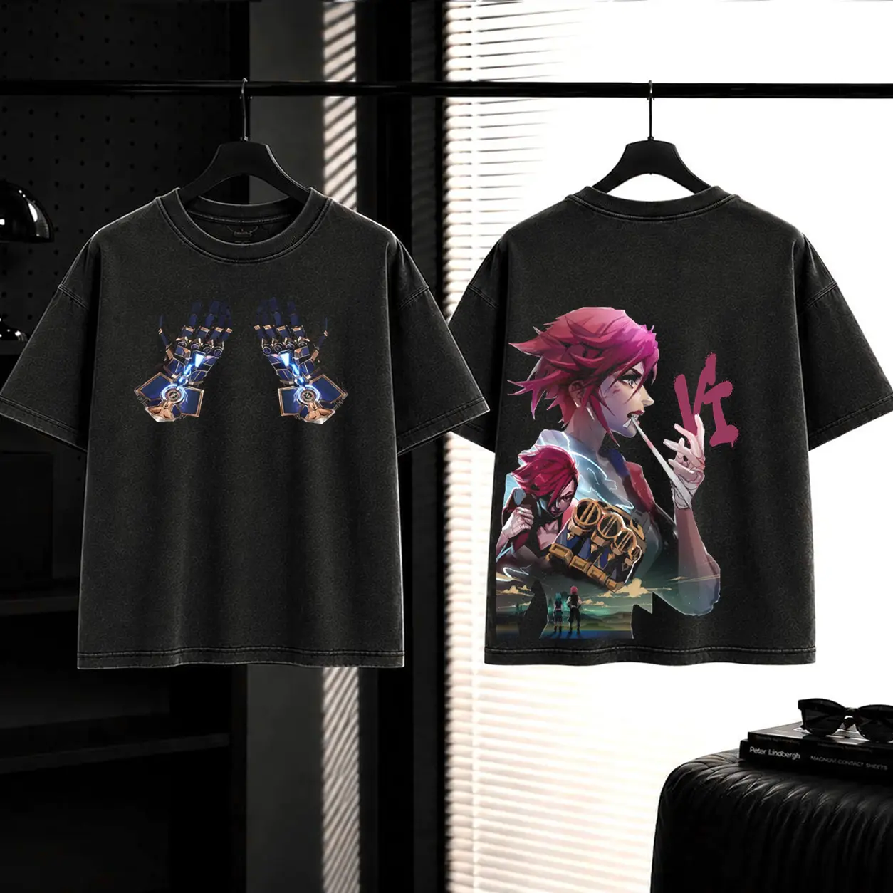 Arcane League of Legends Graphic Tee, Jinx Vi Inspired Shirt, Tank Top, Sweatshirt, Hoodie good Graphic Tee, Game Unisex Oversized Cotton Acid Washed Tee, Men Gifts,Gamer Merch Crew Neck Graphic Hoodie, Gift for Him