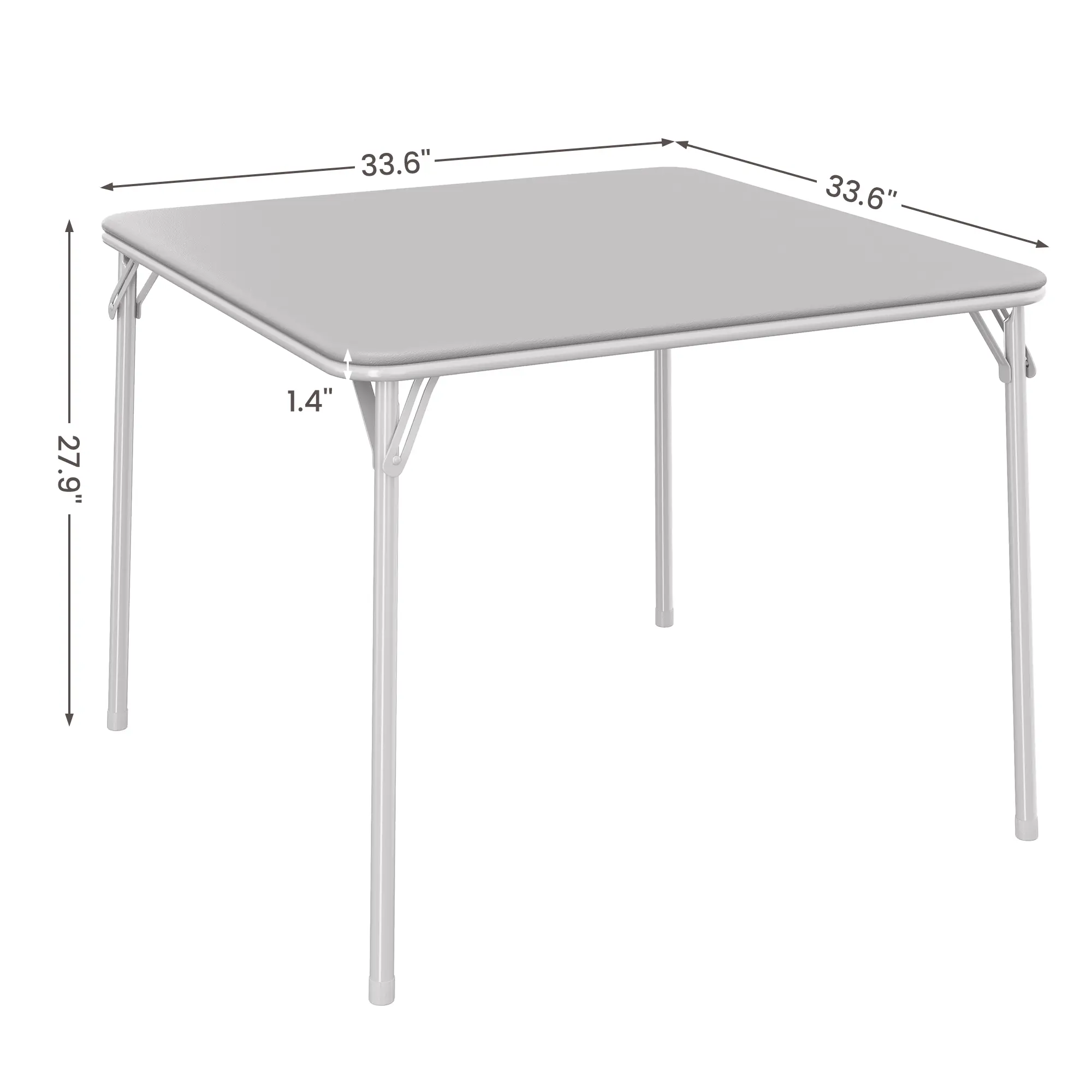 Garvee Portable Square Folding Table - 27.9in Tall Metal Frame Fold Table with PU Soft Cushion, Portable Size for Outdoor Camping, Living Room, Office